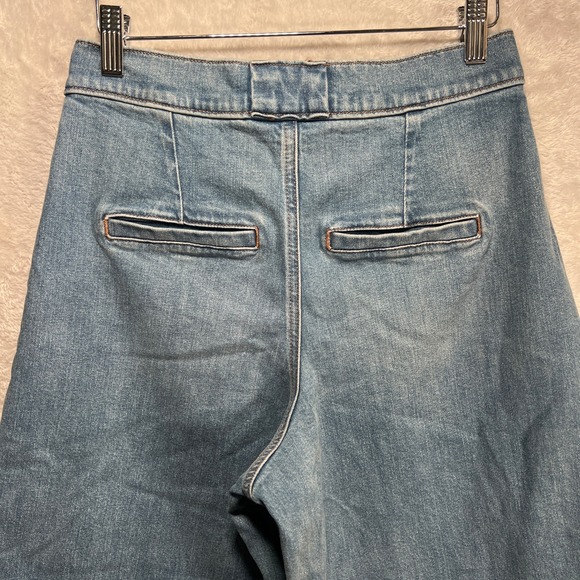 Express Relaxed Wide Leg Super High Rise Jeans Women 2R Light Wash Soft Denim - Picture 8 of 13